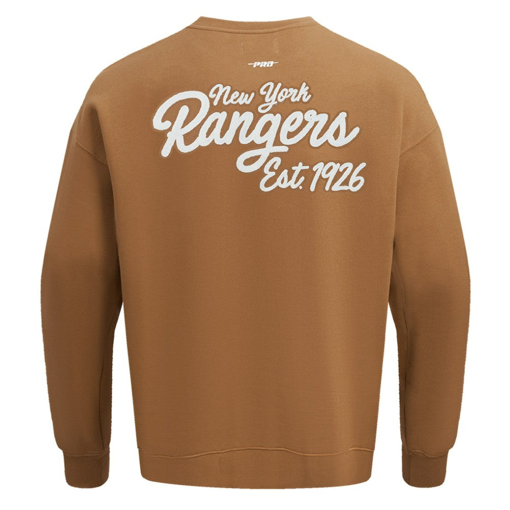 New York Rangers Pro Standard Paint the City Pullover Sweatshirt - Brown Sweatshirts