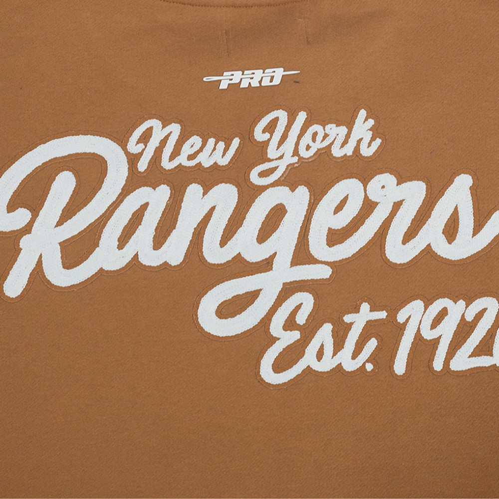 New York Rangers Pro Standard Paint the City Pullover Sweatshirt - Brown Sweatshirts