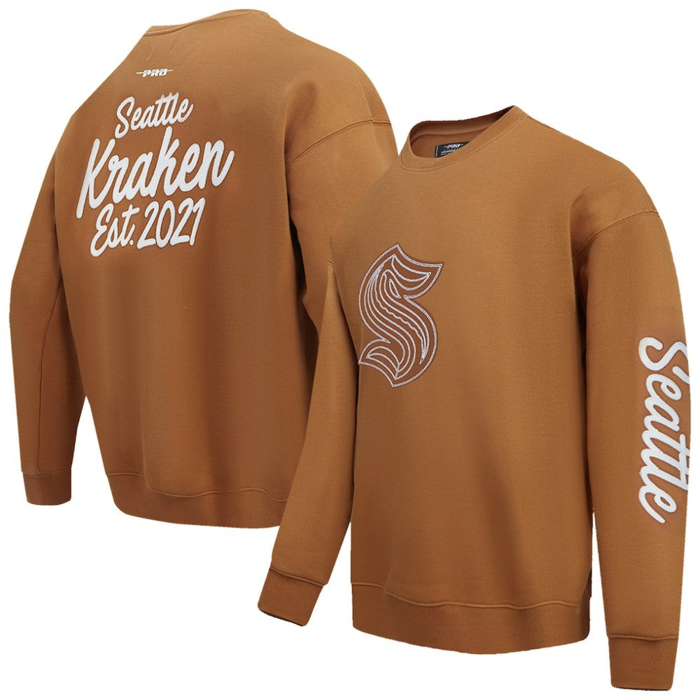 Seattle Kraken Pro Standard Paint the City Pullover Sweatshirt - Brown Sweatshirts