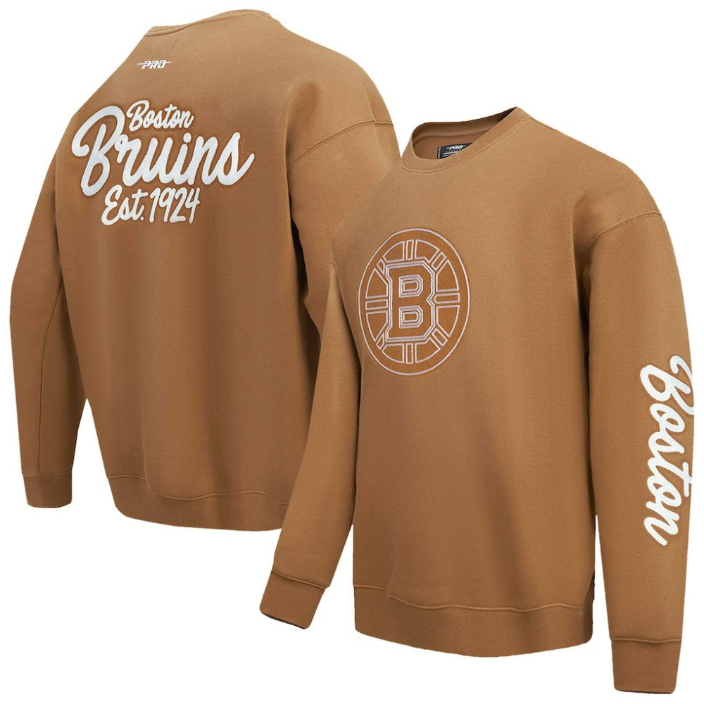 Boston Bruins Pro Standard Paint the City Pullover Sweatshirt - Brown Sweatshirts