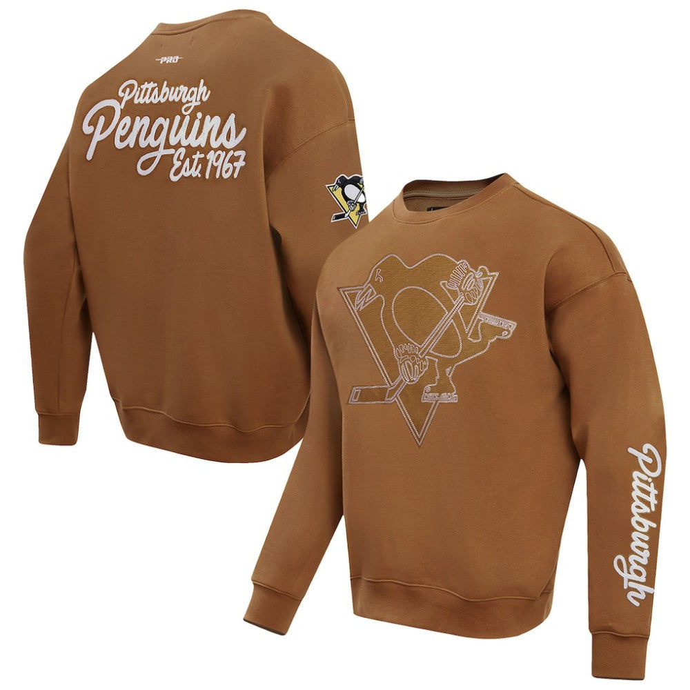 Pittsburgh Penguins Pro Standard Paint the City Pullover Sweatshirt - Brown Sweatshirts