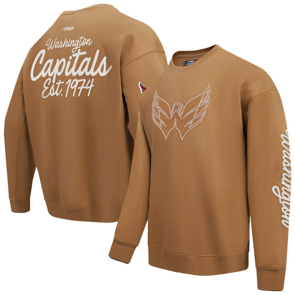 Washington Capitals Pro Standard Paint the City Pullover Sweatshirt - Brown Sweatshirts