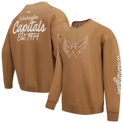 Washington Capitals Pro Standard Paint the City Pullover Sweatshirt - Brown Sweatshirts