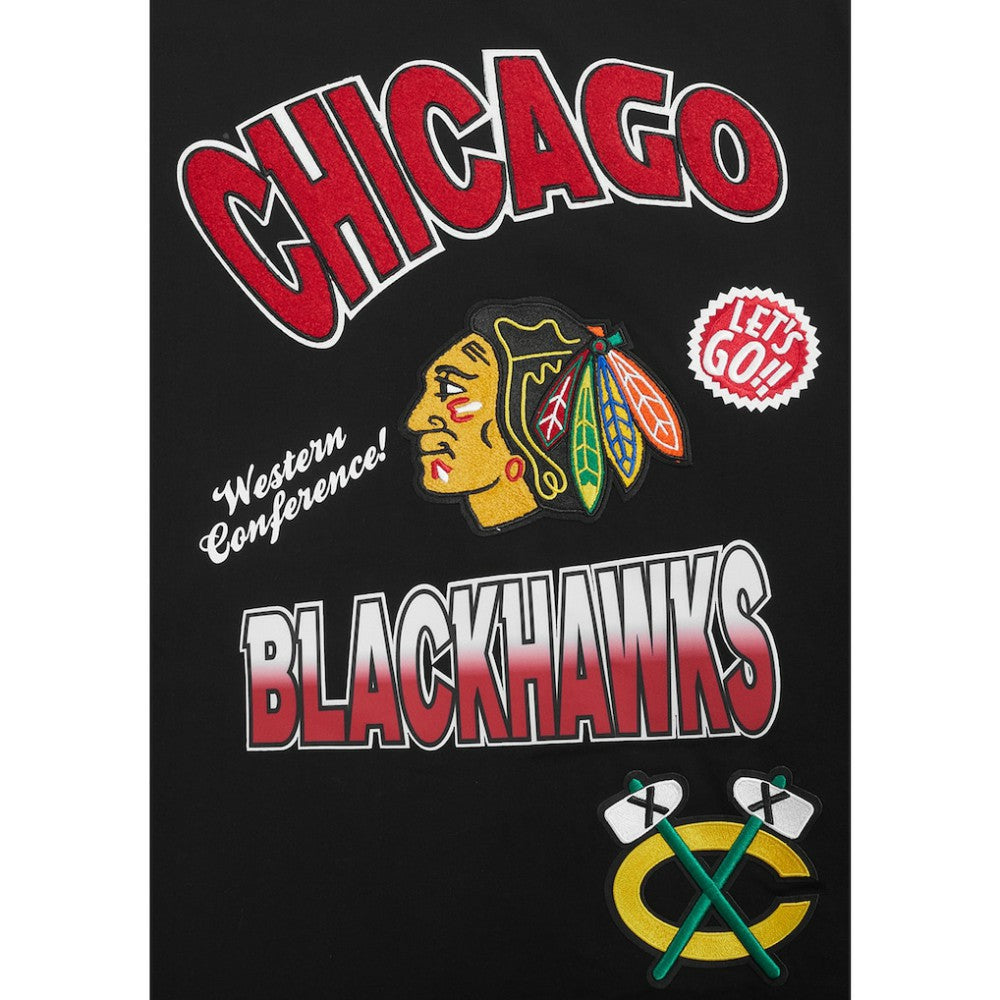 Chicago Blackhawks Pro Standard Turn It Up Dropped Shoulder T-Shirt - Black T-shirts