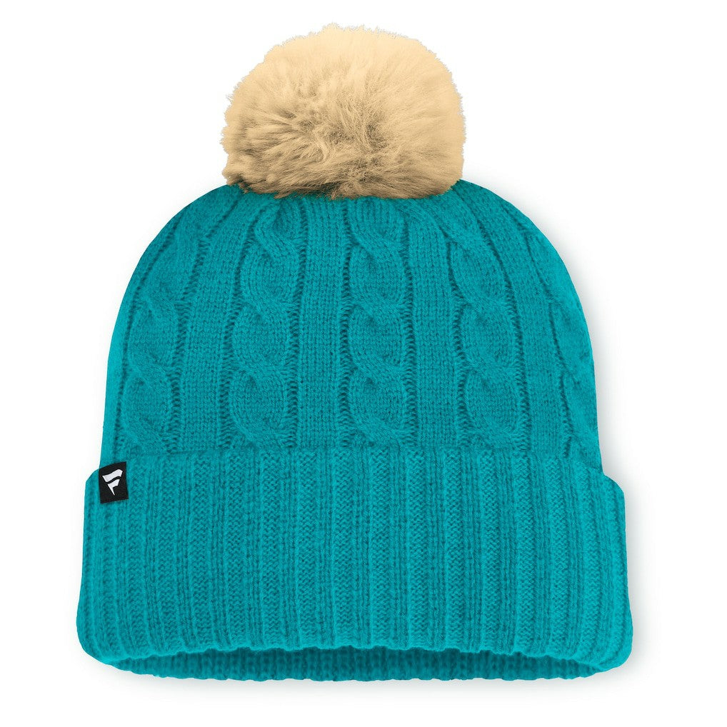 Miami Dolphins Women's Cable Knit Cuffed Hat with Pom - Aqua online