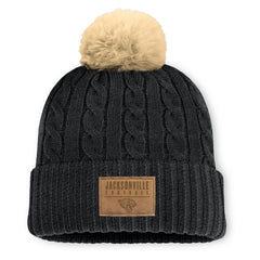 Jacksonville Jaguars Women's Cable Knit Cuffed Hat with Pom - Black sale