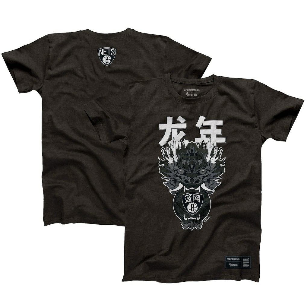 Brooklyn Nets Hyperfly Unisex Year of the Dragon Lunar New Year Collection T-Shirt - Heather Black on sale