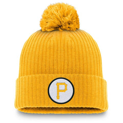 Pittsburgh Pirates Cooperstown Collection Patch Cuffed Knit Hat with Pom Gold