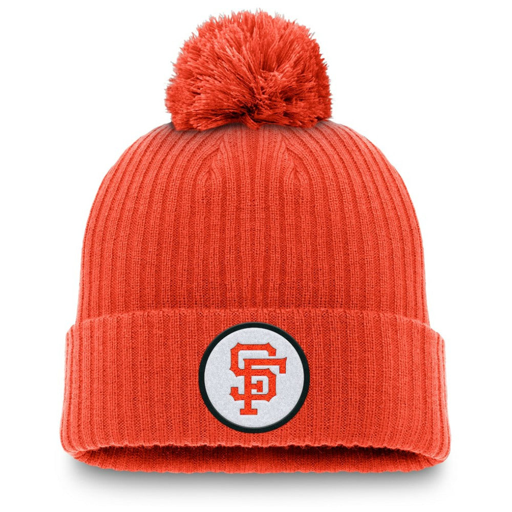 San Francisco Giants Cooperstown Collection Patch Cuffed Knit Hat with Pom Orange
