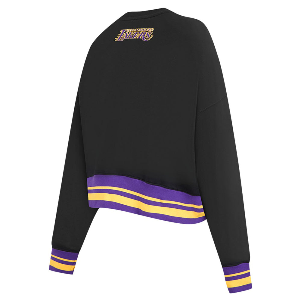 Los Angeles Lakers Pro Standard Women's Area Code Cropped Pullover Sweatshirt - Black sale