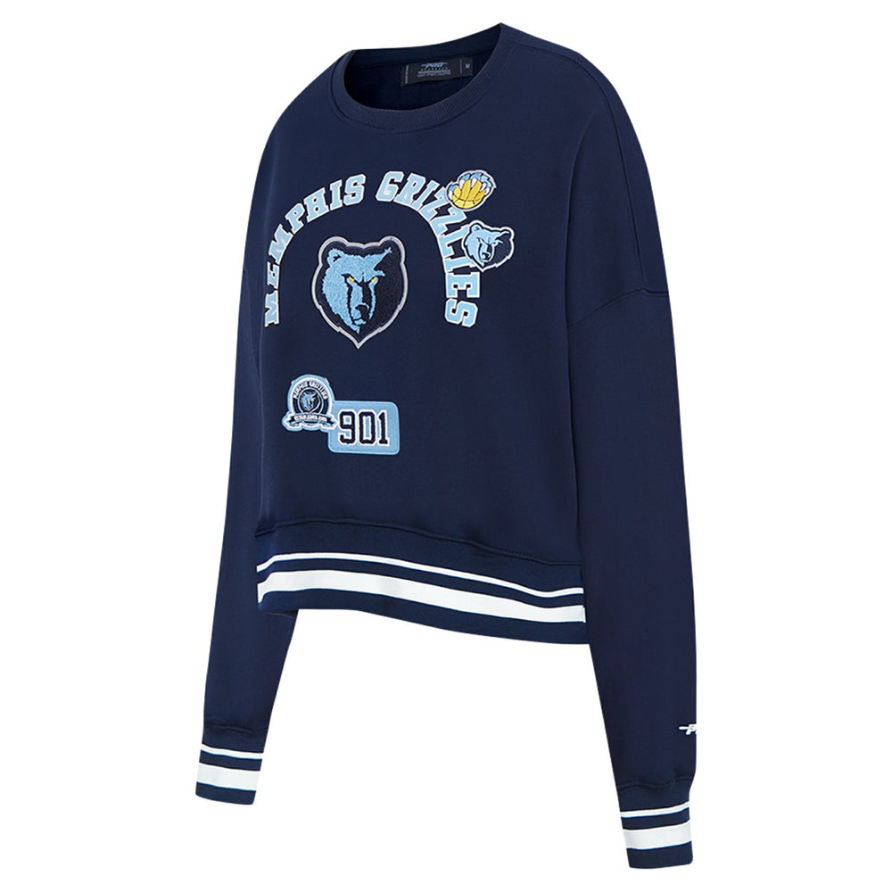 Memphis Grizzlies Pro Standard Women's Area Code Cropped Pullover Sweatshirt - Navy outlet