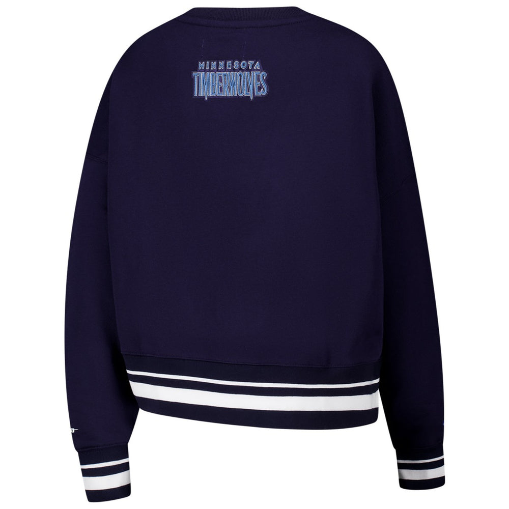 Minnesota Timberwolves Pro Standard Women's Area Code Cropped Pullover Sweatshirt - Navy sale