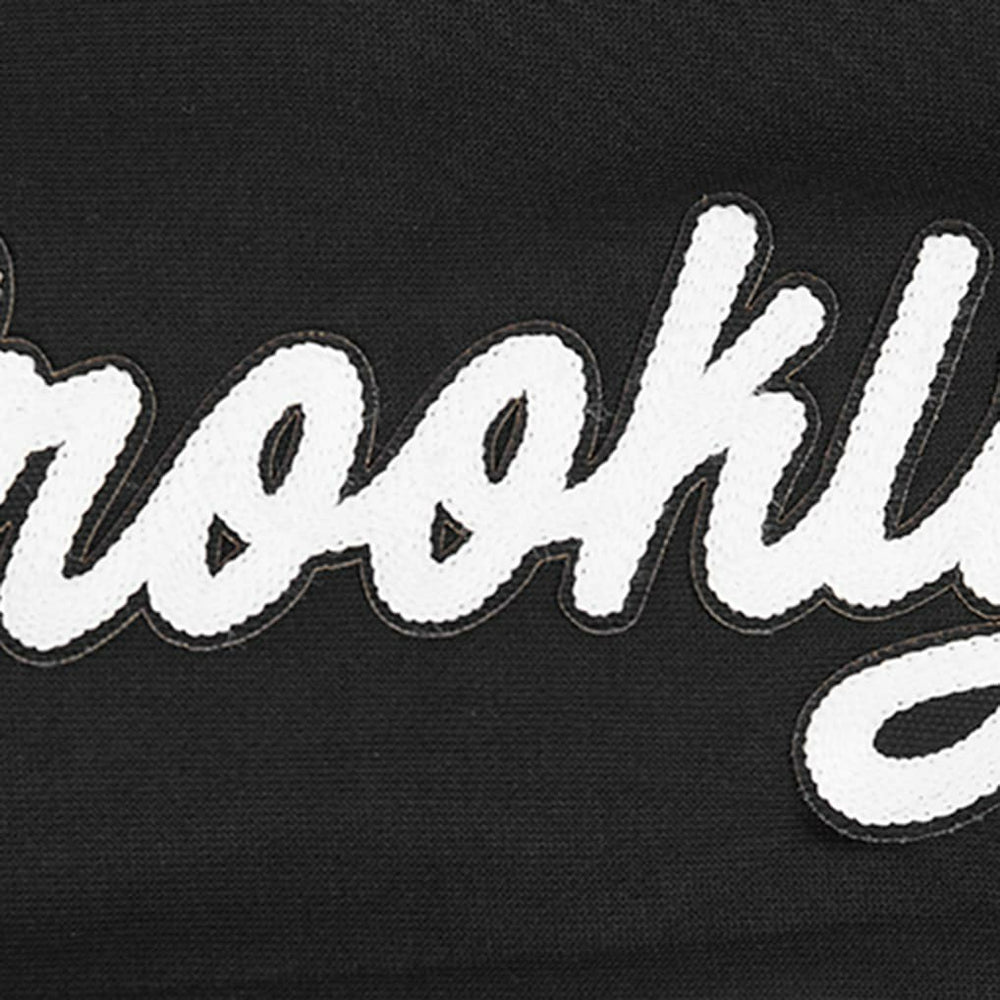Brooklyn Nets Pro Standard Women's Paint The City Cropped Pullover Sweatshirt - Black on sale