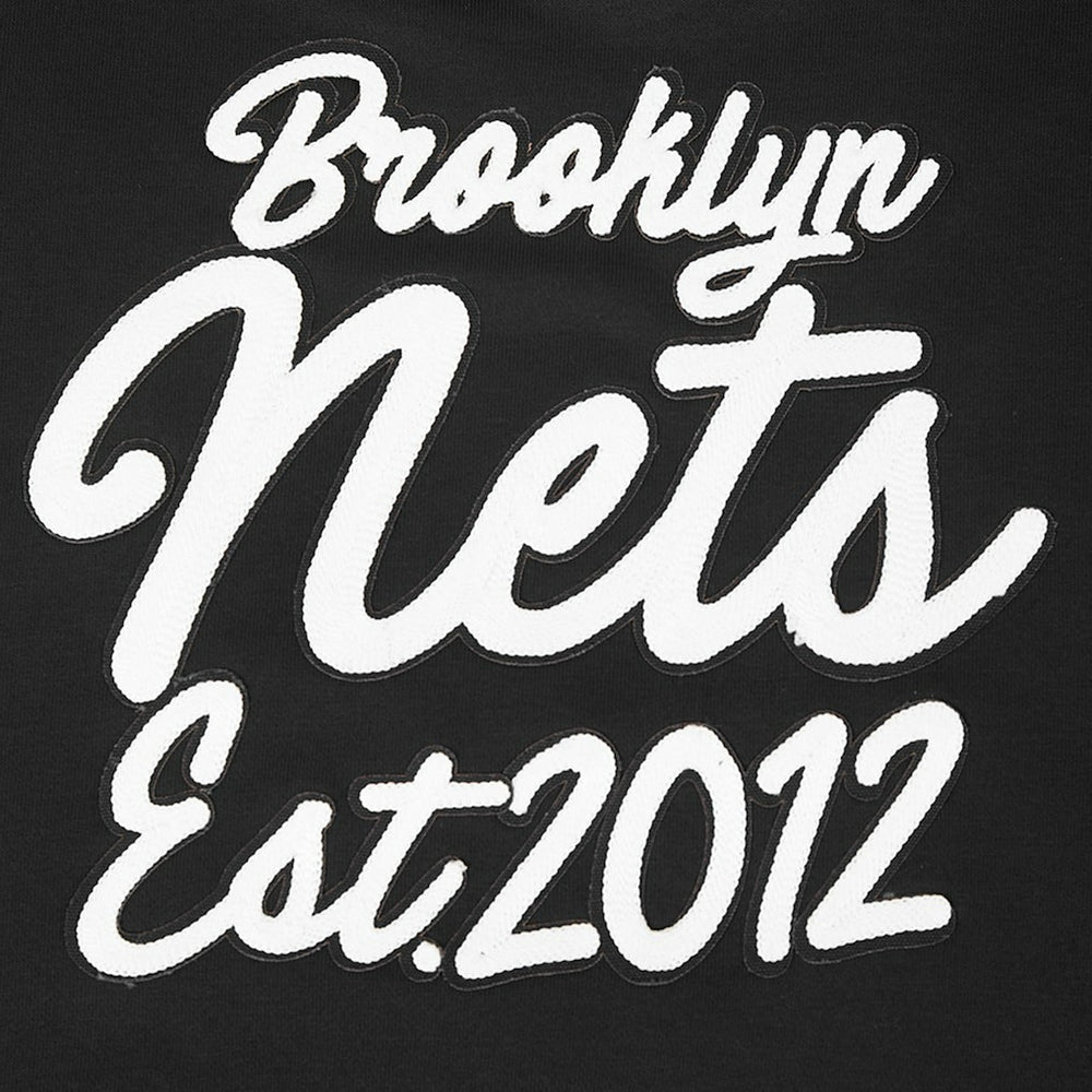 Brooklyn Nets Pro Standard Women's Paint The City Cropped Pullover Sweatshirt - Black on sale