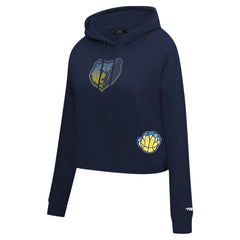 Memphis Grizzlies Pro Standard Women's Jewels Cropped Pullover Hoodie - Navy for sale