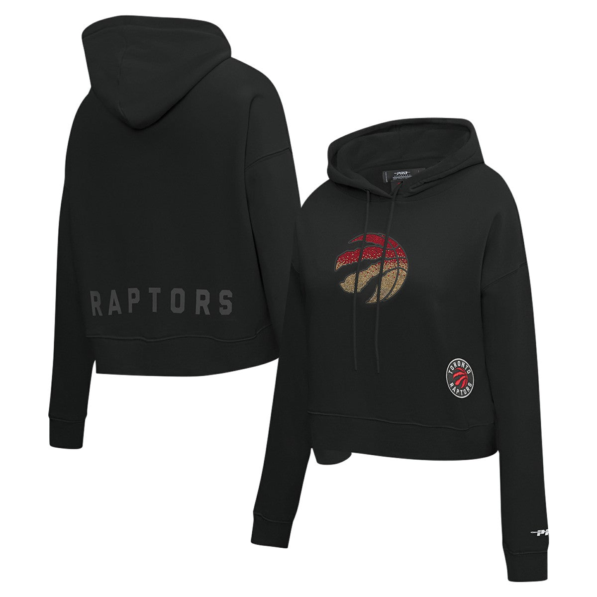 Toronto Raptors Pro Standard Women's Jewels Cropped Pullover Hoodie - Black discount