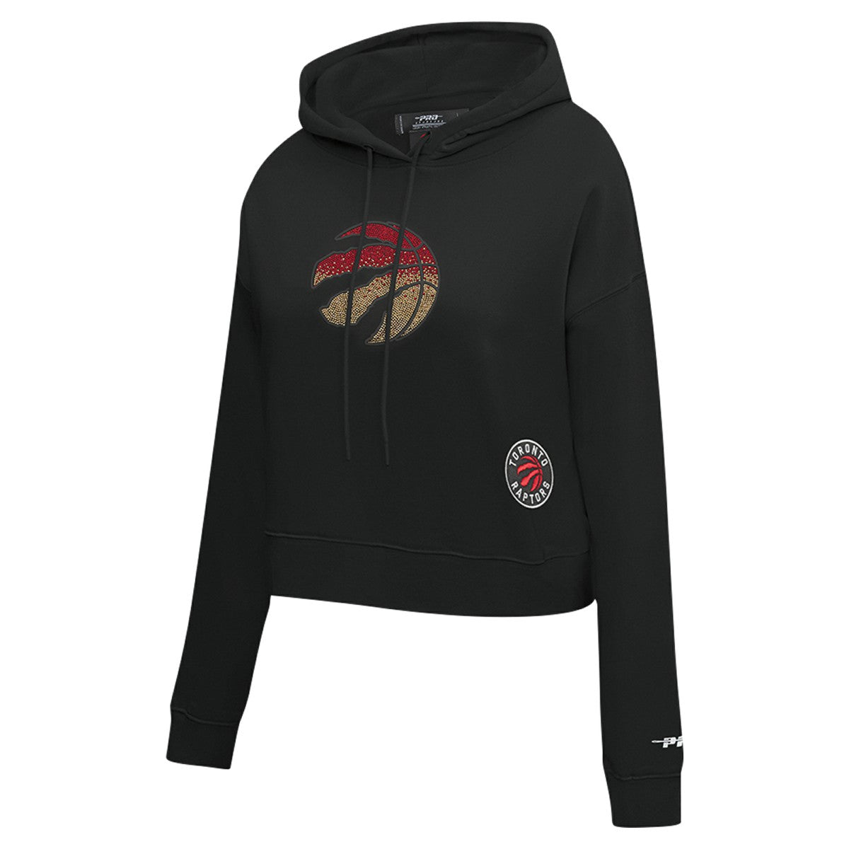 Toronto Raptors Pro Standard Women's Jewels Cropped Pullover Hoodie - Black discount
