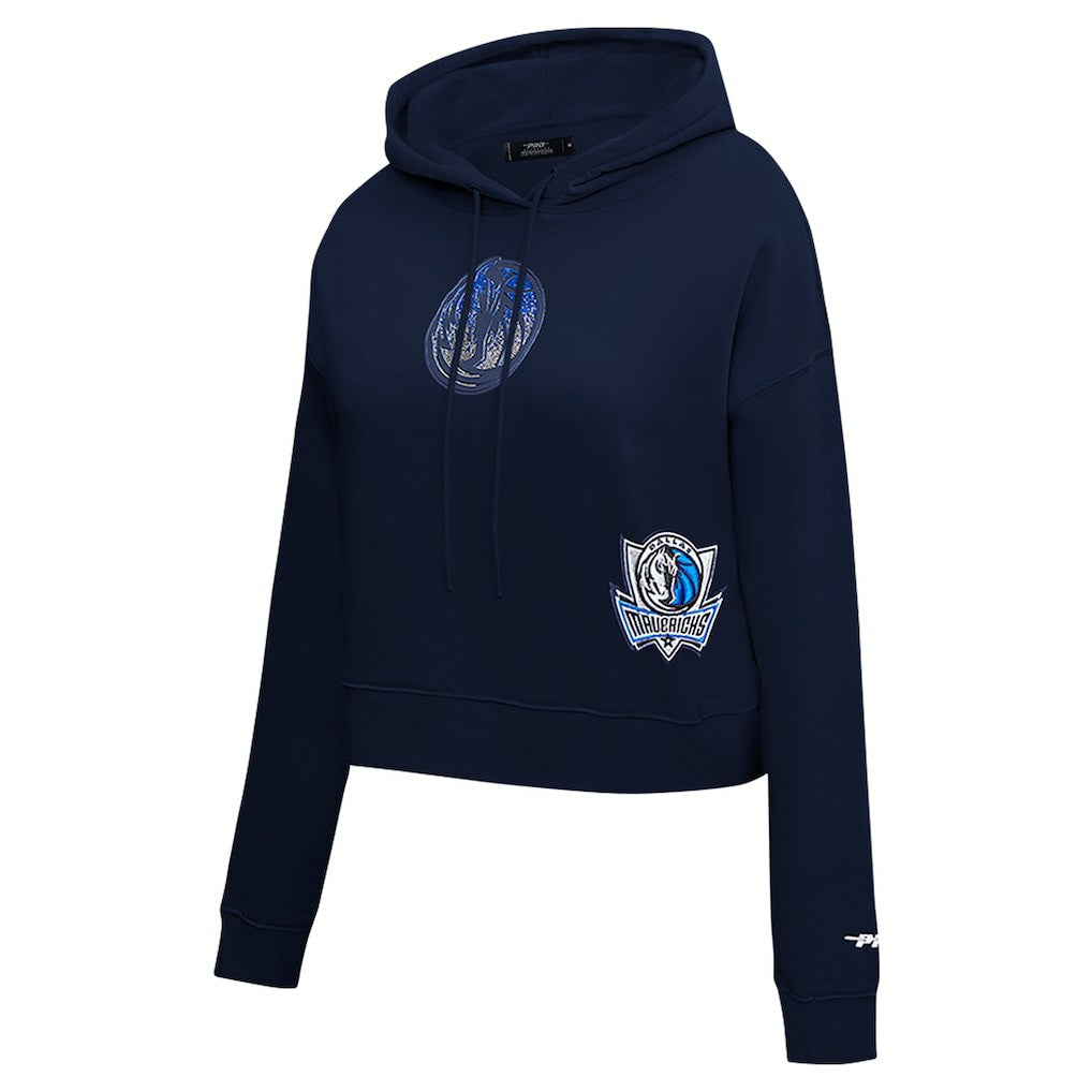 Dallas Mavericks Pro Standard Women's Jewels Cropped Pullover Hoodie sale - Navy outlet