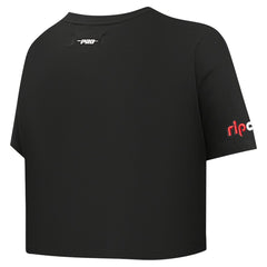 Portland Trail Blazers Pro Standard Women's Jewels Boxy Cropped T-Shirt - Black for sale