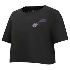 Utah Jazz Pro Standard Women's Jewels Boxy Cropped T-Shirt - Black shop