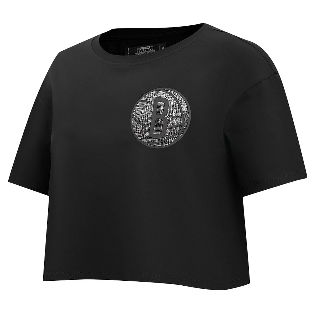 Brooklyn Nets Pro Standard Women's Jewels Boxy Cropped T-Shirt - Black sale