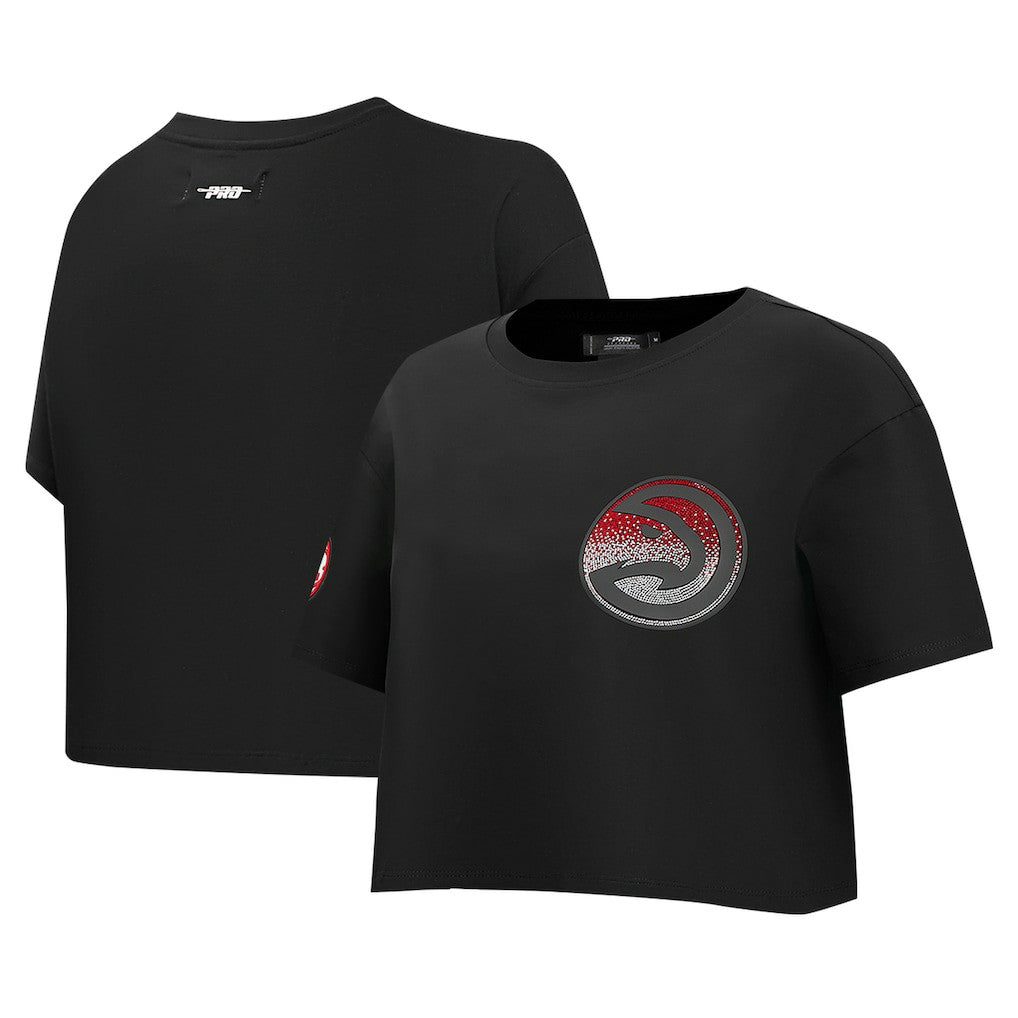Atlanta Hawks Pro Standard Women's Jewels Boxy Cropped T-Shirt - Black outlet