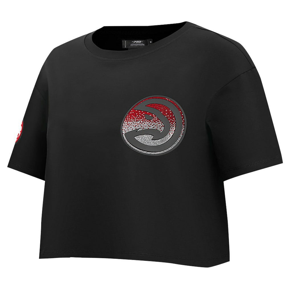 Atlanta Hawks Pro Standard Women's Jewels Boxy Cropped T-Shirt - Black outlet