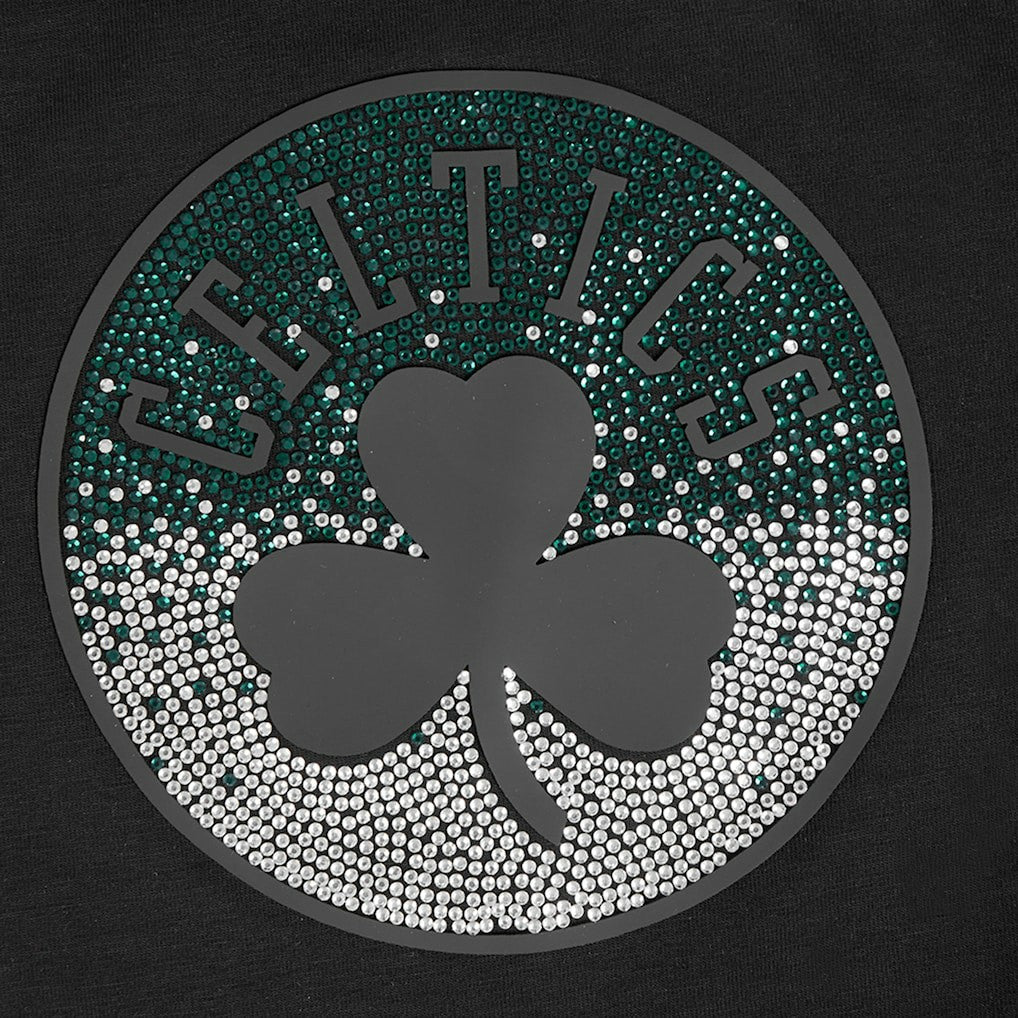 Boston Celtics Pro Standard Women's Jewels Boxy Cropped T-Shirt - Black for sale
