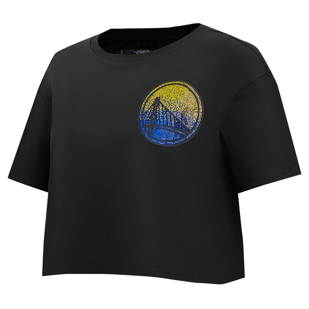 Golden State Warriors Pro Standard Women's Jewels Boxy Cropped T-Shirt sale - Black sale