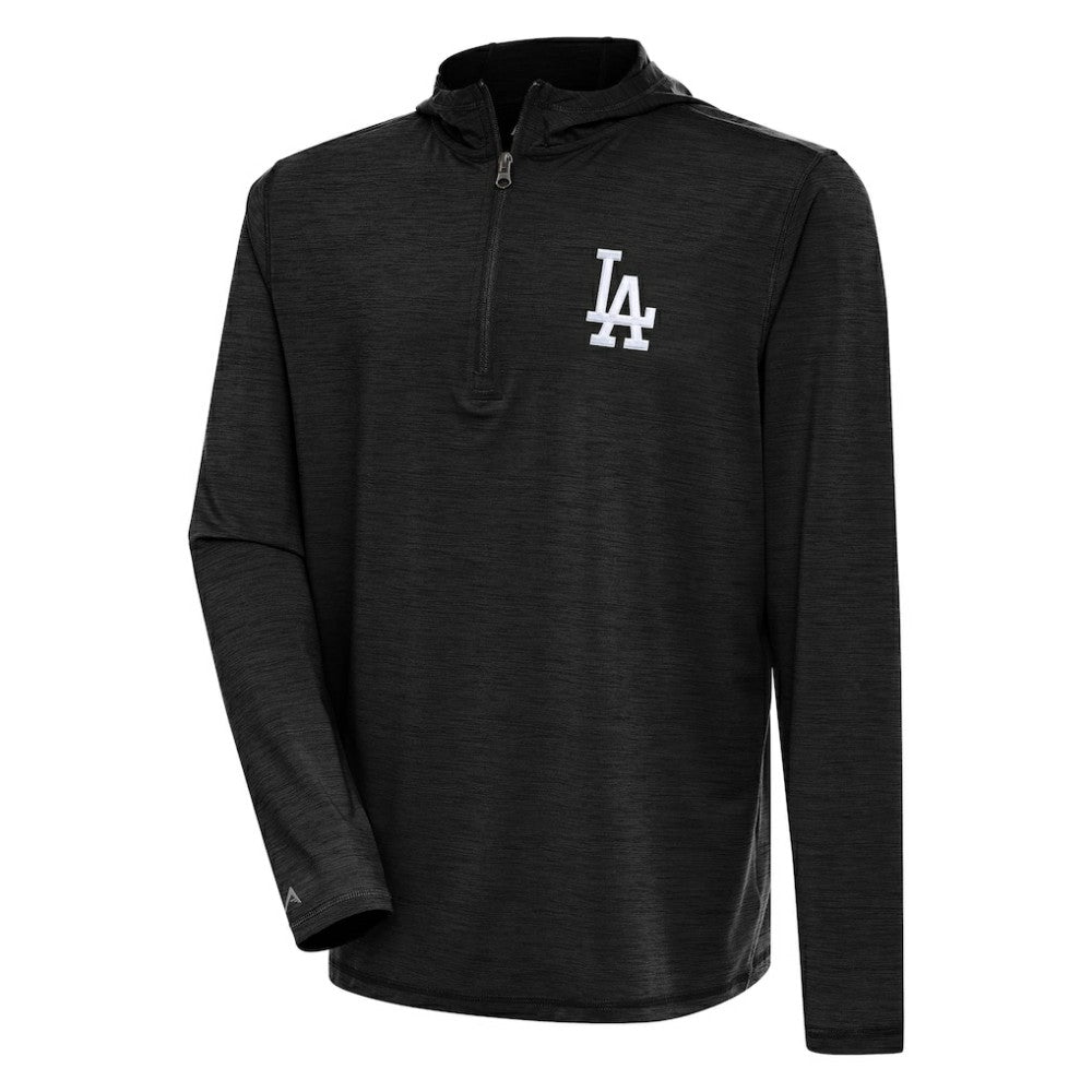 Los Angeles Dodgers Antigua Tidy Quarter-Zip Hoodie Heather Black