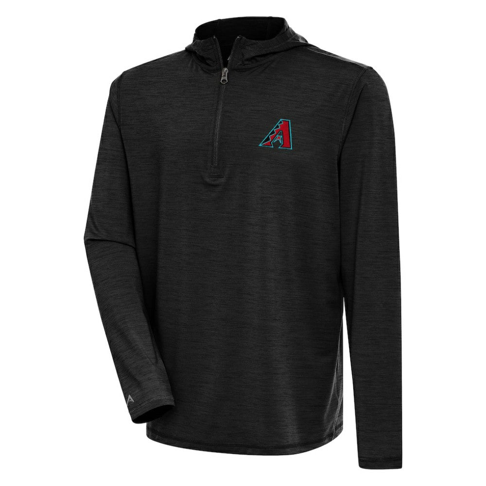 Arizona Diamondbacks Antigua Tidy Quarter-Zip Hoodie Heather Black