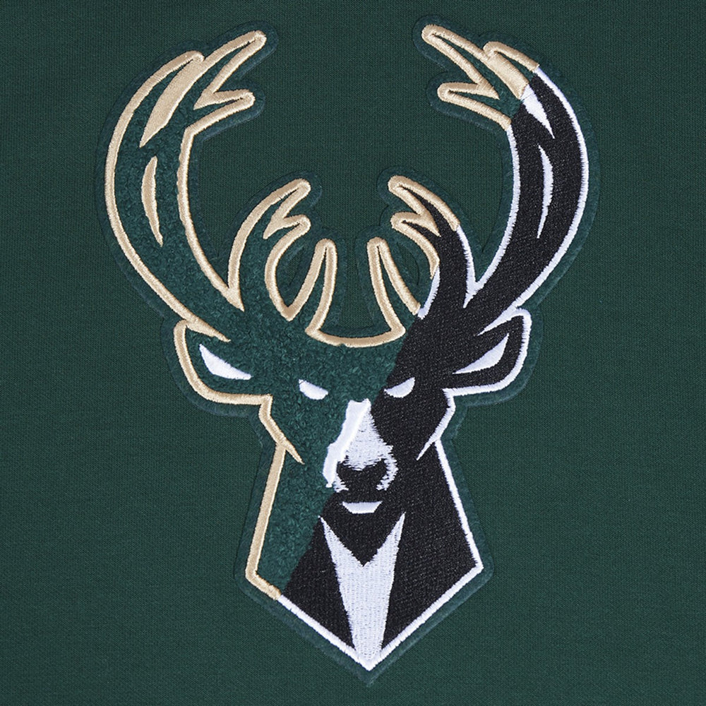 Milwaukee Bucks Pro Standard Split Logo Pullover Hoodie - Hunter Green on sale