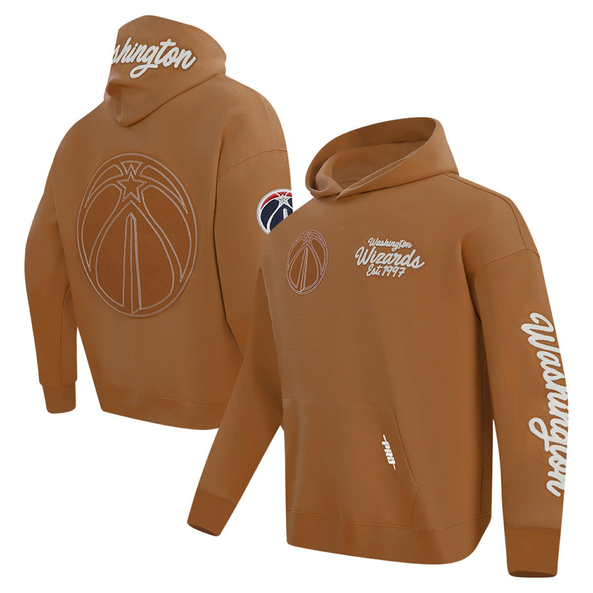 Washington Wizards Pro Standard Paint the City Drop Shoulder Pullover Hoodie - Brown discount