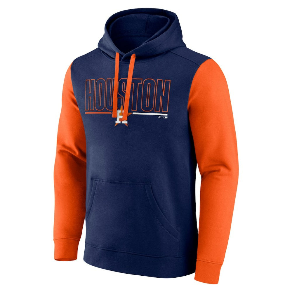 Houston Astros Outline Fleece Pullover Hoodie Navy
