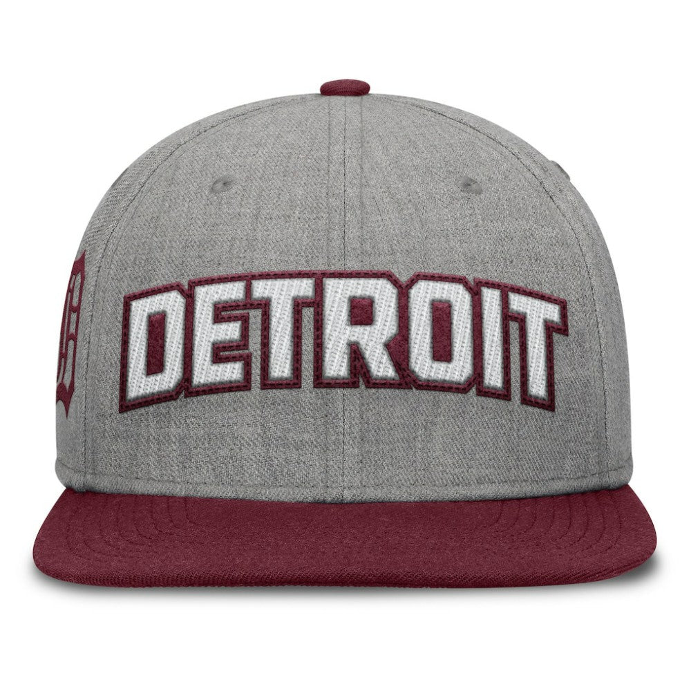 Detroit Tigers Elements Felt Chainstitch Snapback Hat Gray/Maroon