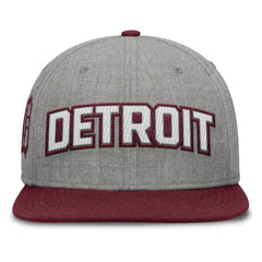 Detroit Tigers Elements Felt Chainstitch Snapback Hat Gray/Maroon