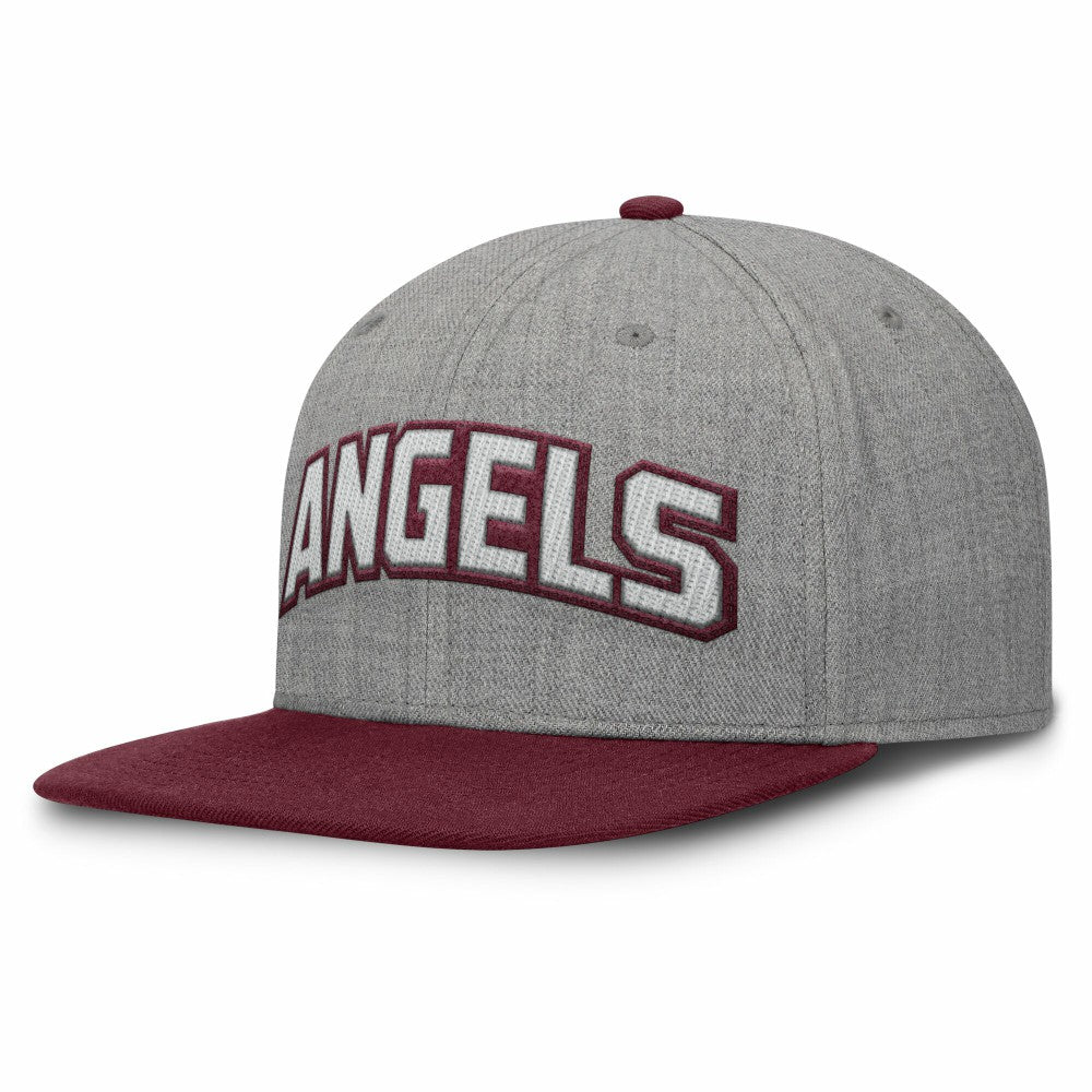 Los Angeles Angels Elements Felt Chainstitch Snapback Hat Gray/Maroon