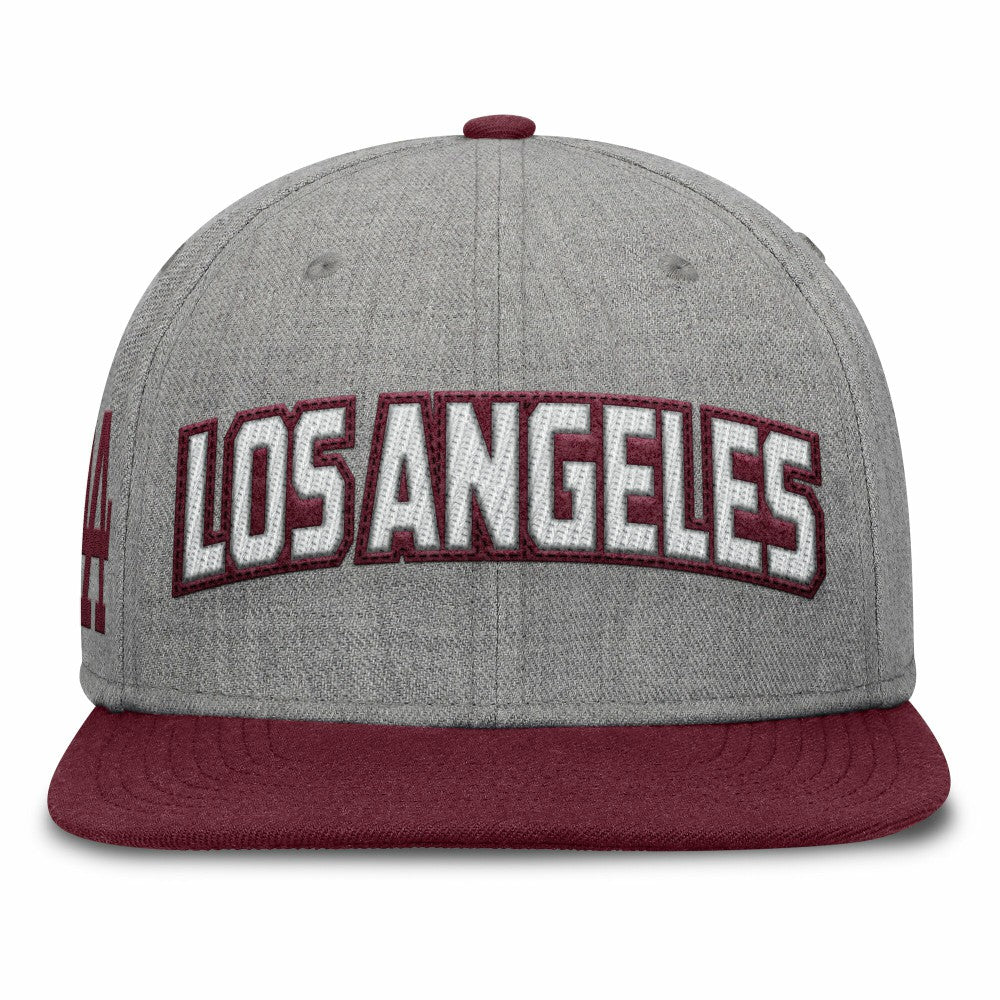 Los Angeles Dodgers Elements Felt Chainstitch Snapback Hat Gray/Maroon