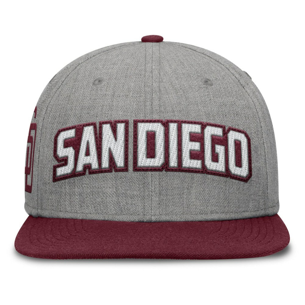 San Diego Padres Elements Felt Chainstitch Snapback Hat Gray/Maroon