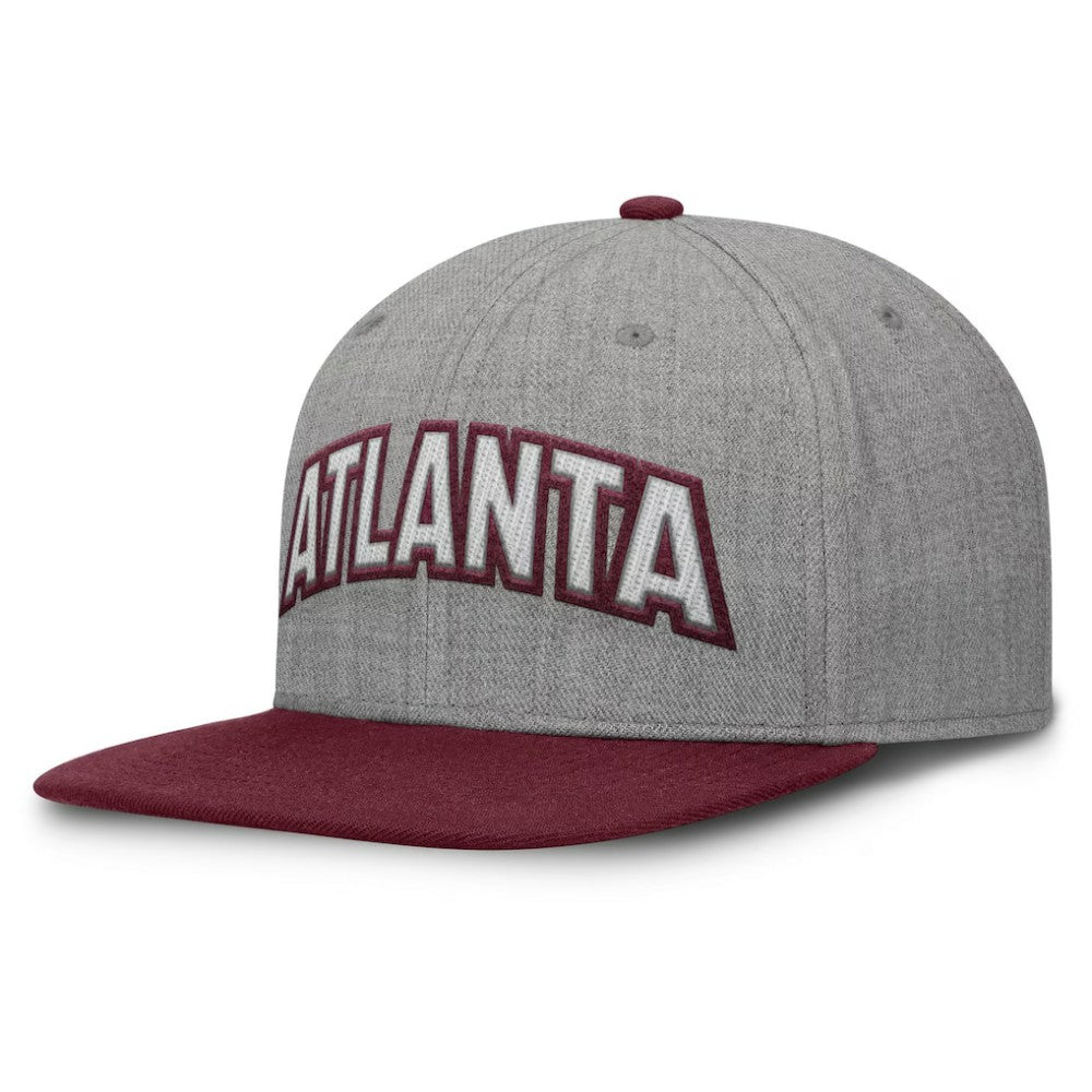 Atlanta Braves Elements Felt Chainstitch Snapback Hat Gray/Maroon