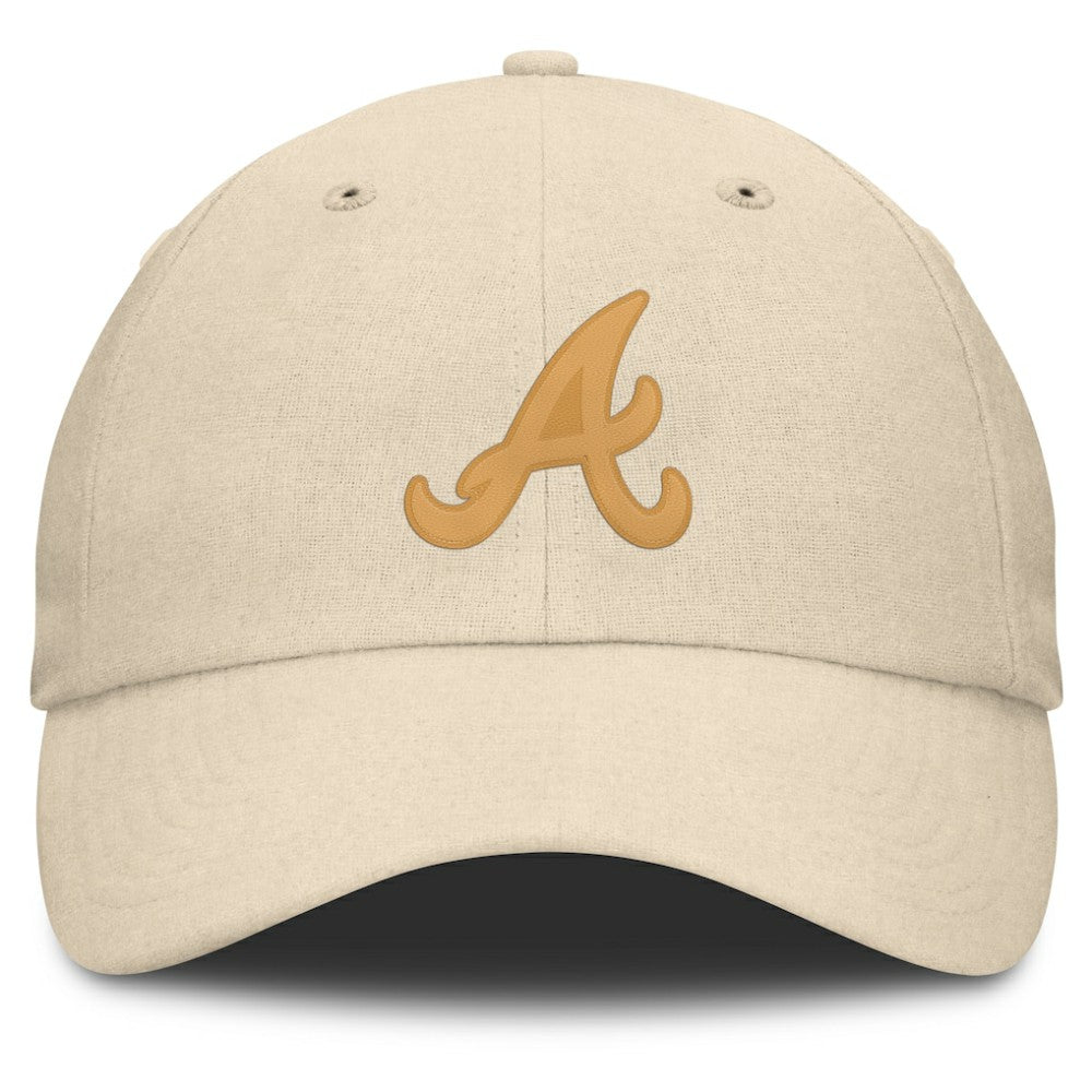 Atlanta Braves Front Office Leather Patch Adjustable Hat Cream
