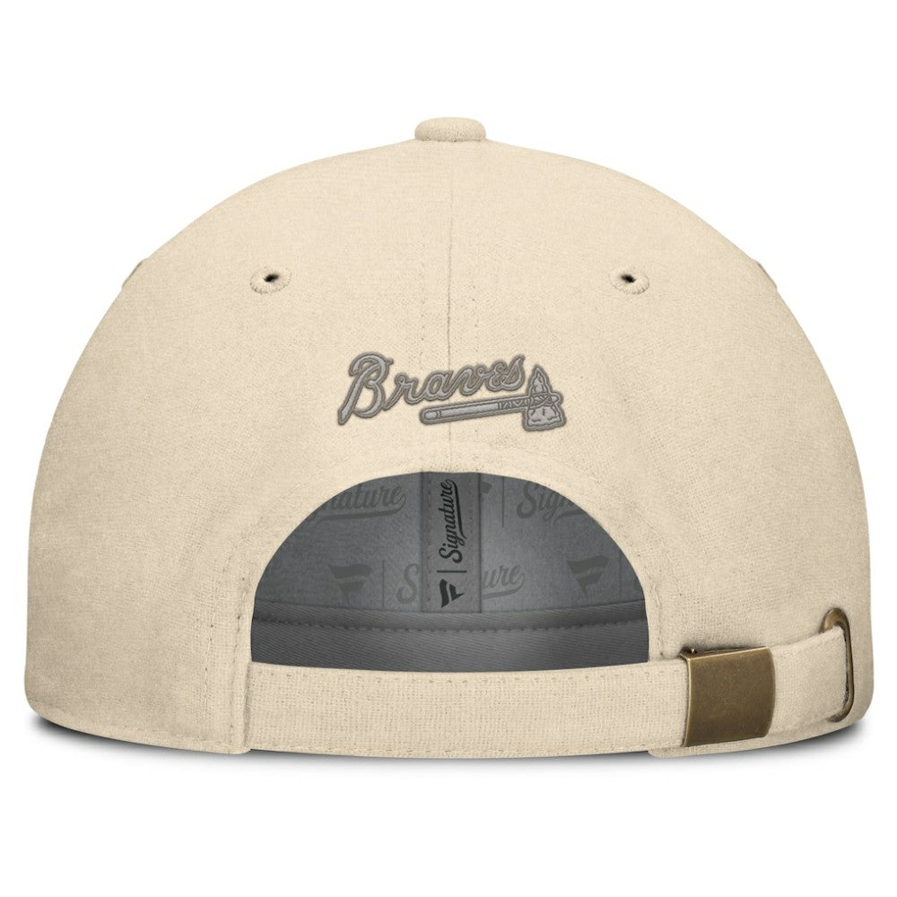 Atlanta Braves Front Office Leather Patch Adjustable Hat Cream