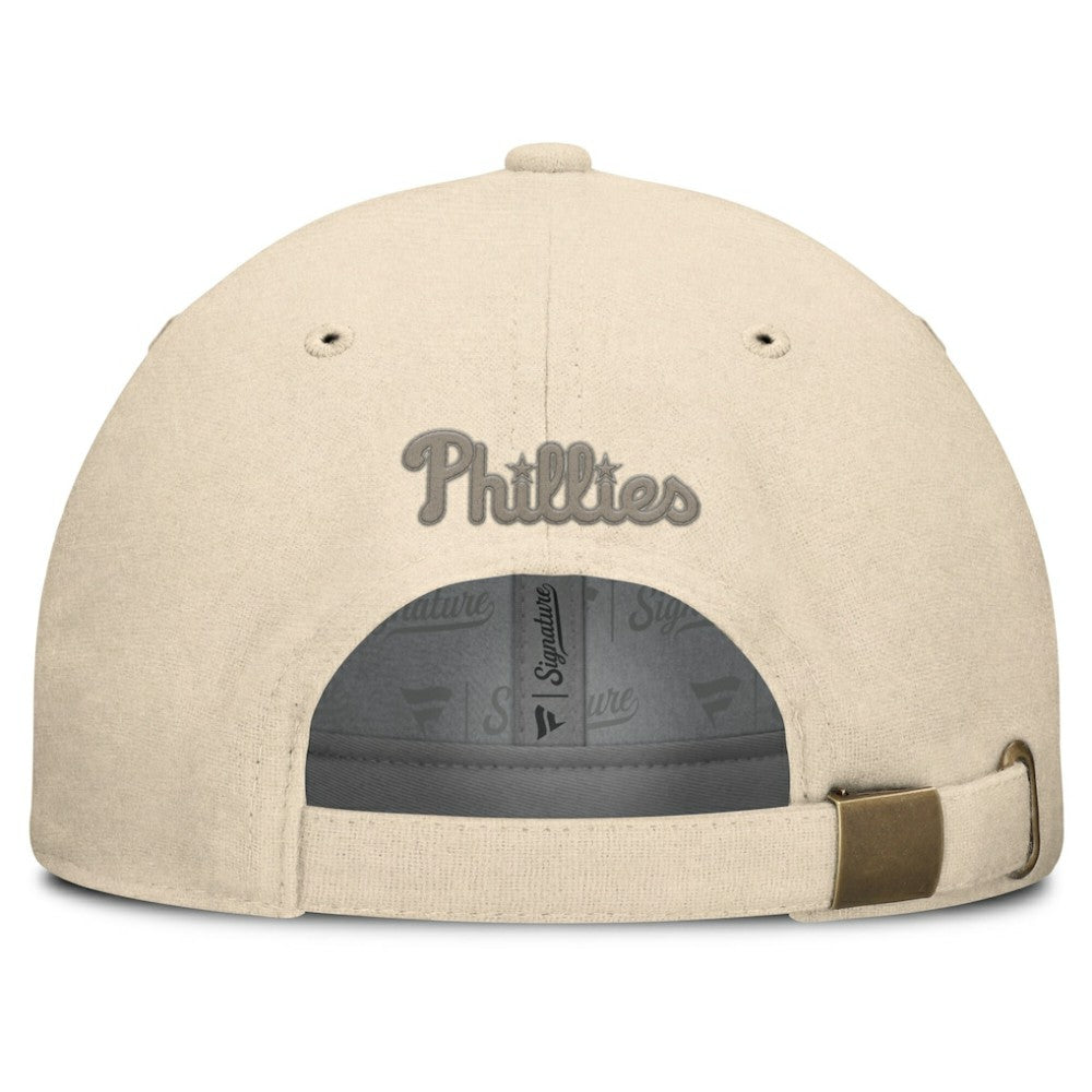Philadelphia Phillies Front Office Leather Patch Adjustable Hat Cream