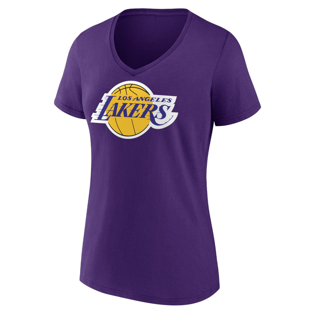 Los Angeles Lakers Women's Primary Logo V-Neck T-Shirt - Purple for sale