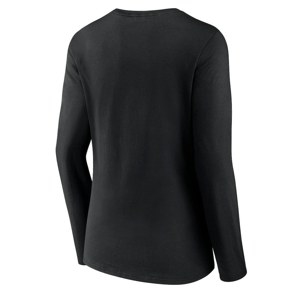 San Francisco 49ers Women's Primary Logo Long Sleeve V-Neck T-Shirt - Black outlet