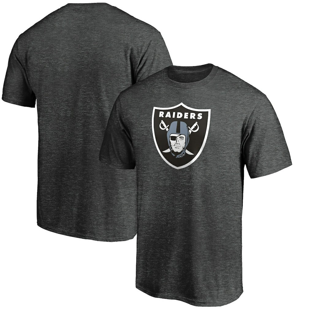 Las Vegas Raiders Primary Logo T-Shirt - Heather Charcoal for sale