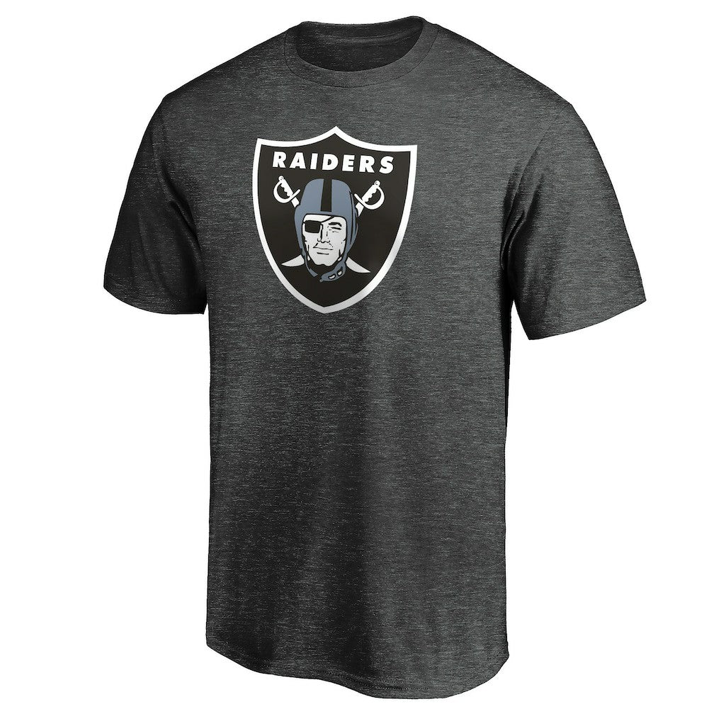 Las Vegas Raiders Primary Logo T-Shirt - Heather Charcoal for sale