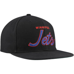 Winnipeg Jets Mitchell & Ness Core Team Script 2.0 Snapback Hat - Black Hats