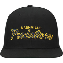 Nashville Predators Mitchell & Ness Core Team Script 2.0 Snapback Hat - Black Hats