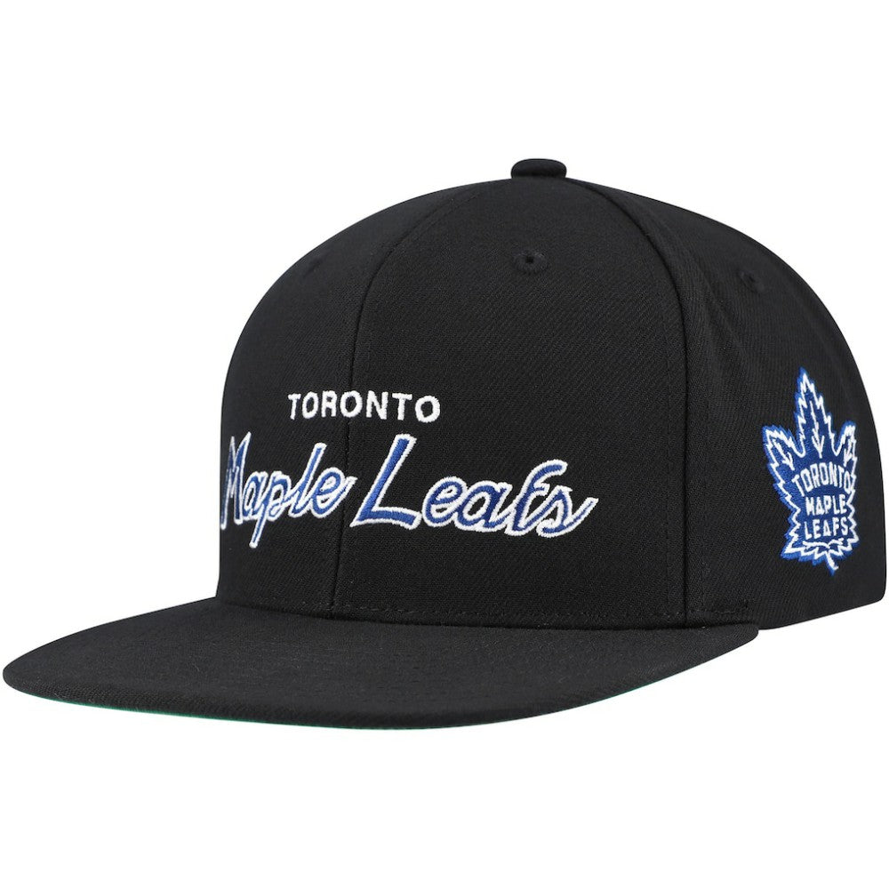 Toronto Maple Leafs Mitchell & Ness Core Team Script 2.0 Snapback Hat - Black Hats